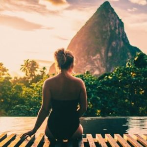 ST LuciasWoman by the pool